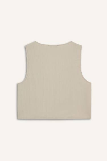 Regular Fit V-Neck Sleeveless Blouse