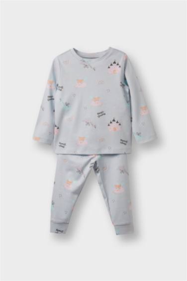 Baby Girl Dinosaur Printed 2 Piece Pajama Set