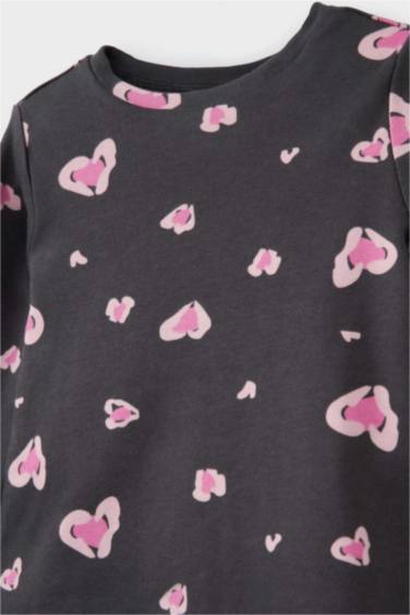 طقم بيجاما اولادي قصة عادية بطبعة قلب - قطعتين