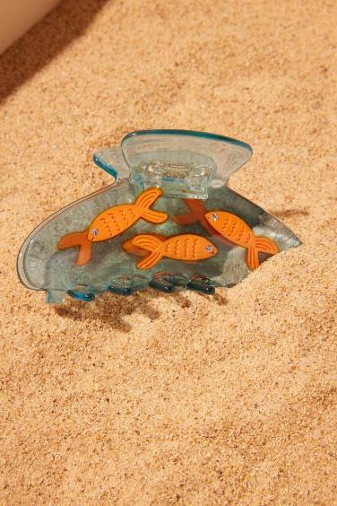 Woman Fish Blue Hair Clip