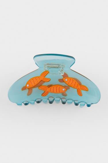 Woman Fish Blue Hair Clip