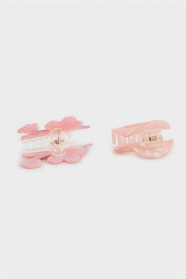 Woman 2 Piece Pink Hair Clips