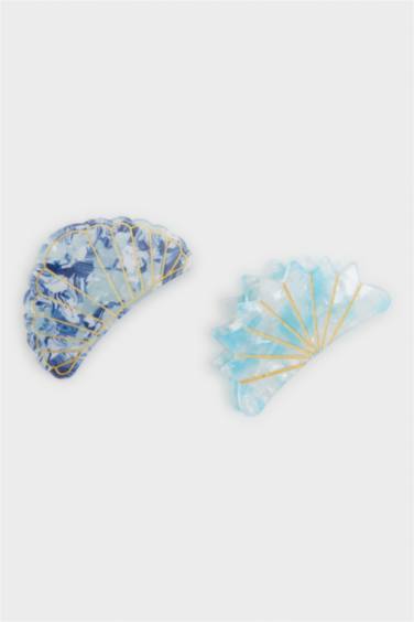 Woman Seashell Patterned 2 Piece Latch Hair Clips