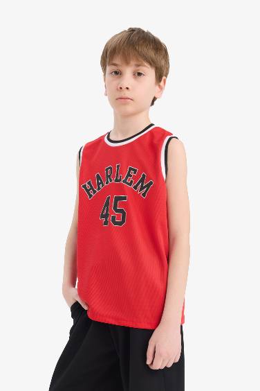 Boy Crew Neck Printed Tank Top