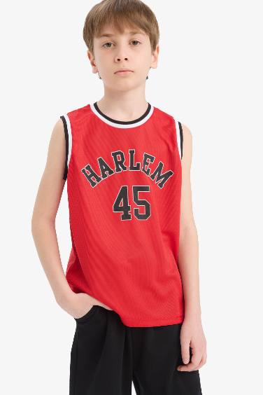 Boy Crew Neck Printed Tank Top