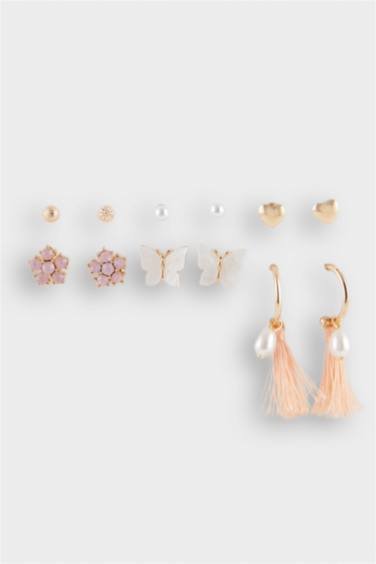 Woman 6 Piece Gold Earrings