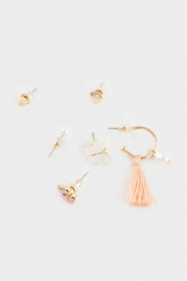 Woman 6 Piece Gold Earrings
