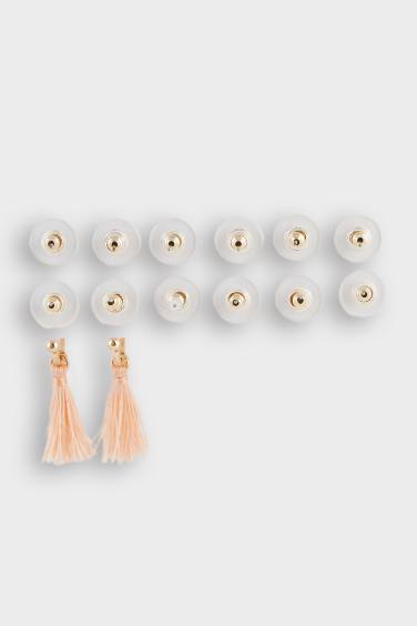 Woman 6 Piece Gold Earrings