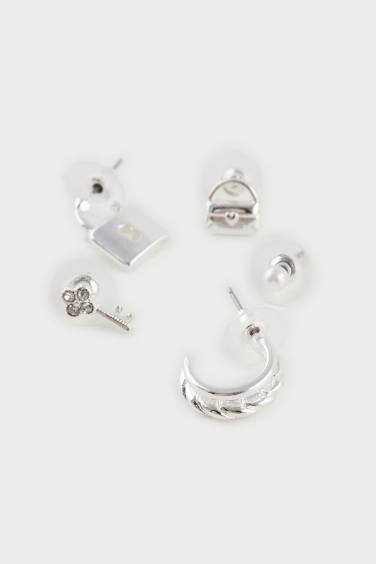 Женские серьги, комплект из 6-ти пар, серебристые