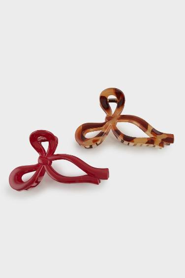 Woman 2 Piece Leopard Patterned Hair Clips