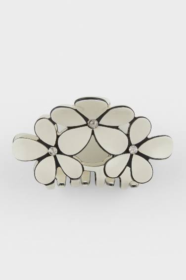 توكة شعر حريمي فلورال ابيض