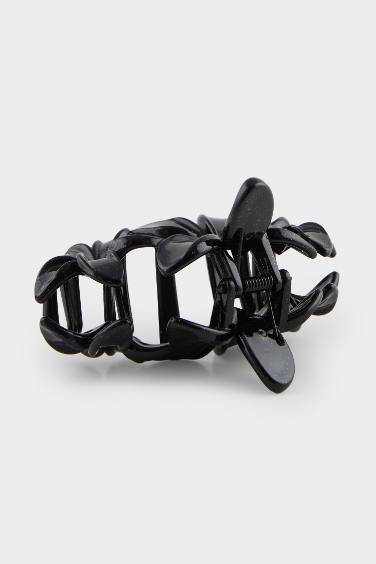 Kadın Siyah Çiçek Mandal Toka