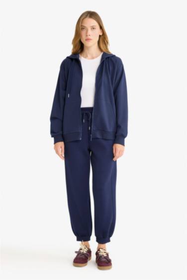 بنطلون جوجر قماش سكوبا قصة عادية بجيب