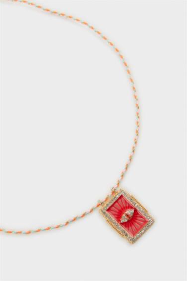 Woman Red Plate Necklace