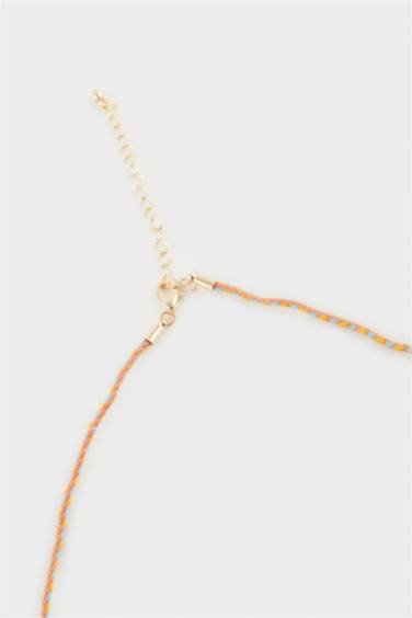 Woman Orange Plate Necklace