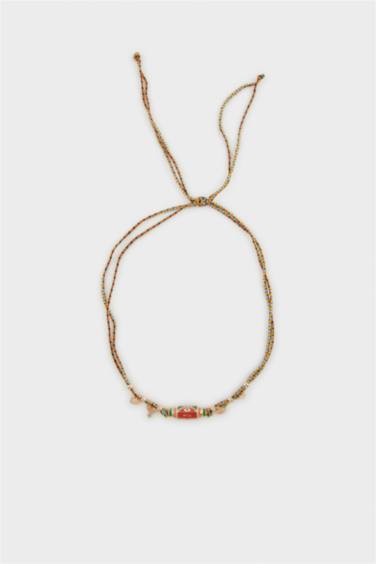 Woman Colorful Rope Charm Bracelet