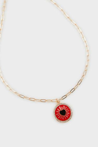 Woman Red Stone Gold Necklace