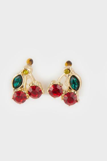 Woman 3 Piece Fruit Gold Earrings