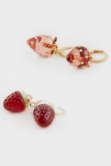 Женские серьги с клубникой (2 пары)