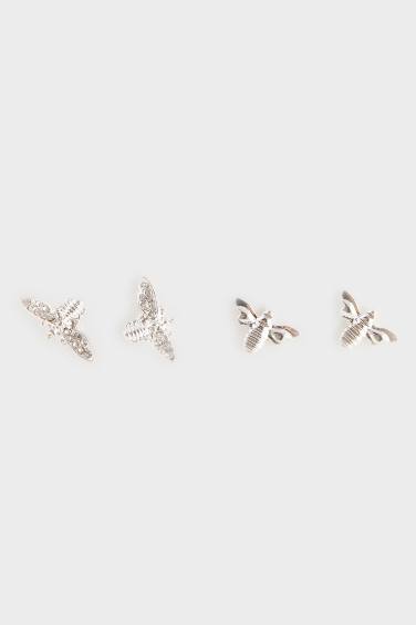 Woman 2 Piece Silver Earrings