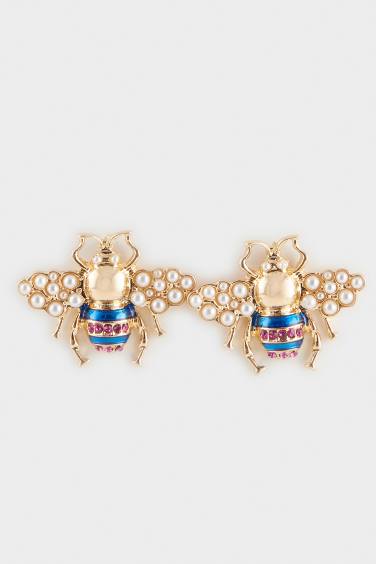 تراجي نسائي ذهبي على شكل بنحلة