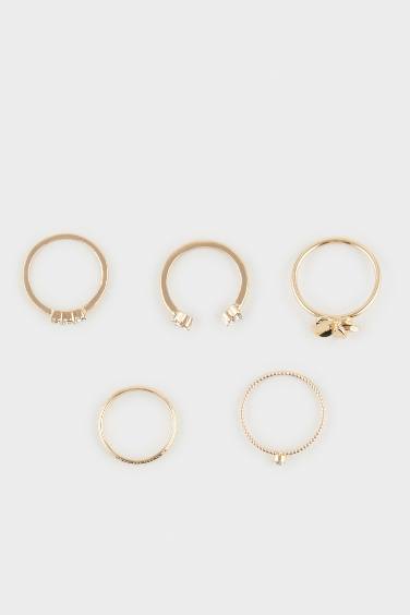 خاتم ذهبي حريمي - 5 قطع