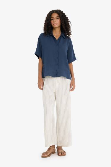 قميص نص ردن موسلين قصة عادية