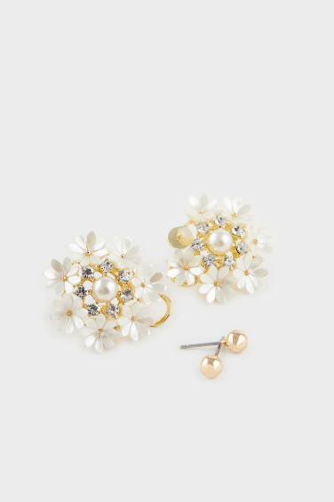 تراجي نسائي فلورال بالؤلؤ - قطعتين