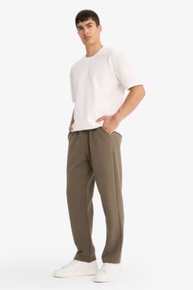 Regular Fit Tie Waist Straight Leg Waffle Sweatpants