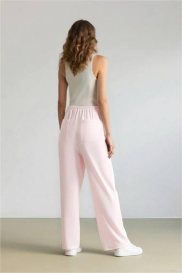 Wide Leg Üç Cepli Normal Bel Standart Boy Geniş Paça Keten Karışımlı Palazzo Pantolon