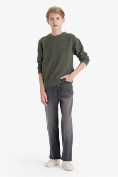 Pull en tricot à col rond pour garçon