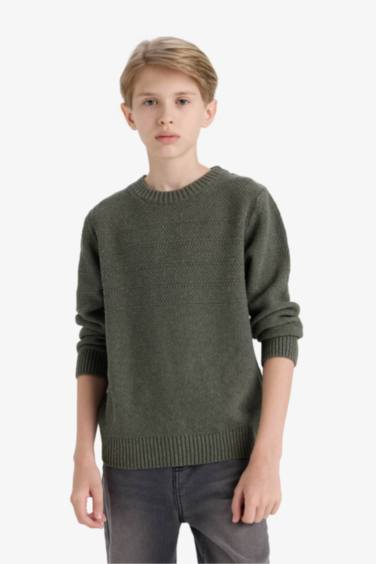 Pull en tricot à col rond pour garçon