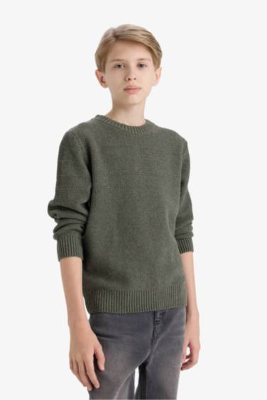 Pull en tricot à col rond pour garçon