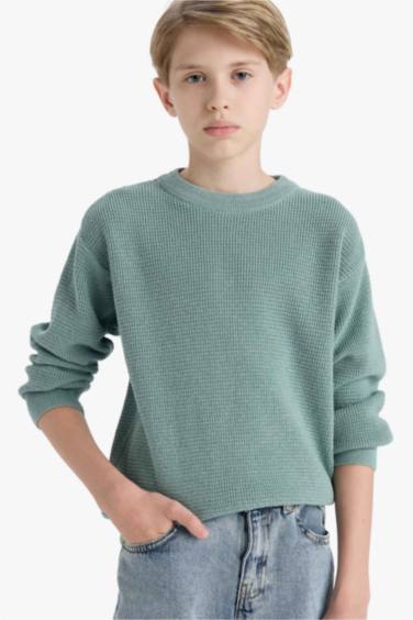 Boy Crew Neck Knit Pullover