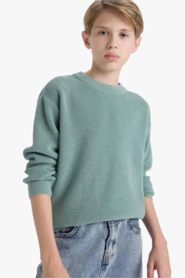 Boy Crew Neck Knit Pullover