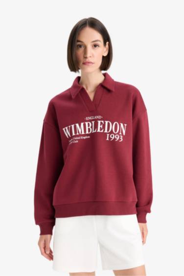 Relax Fit Printed Long Sleeve Sweatshirt