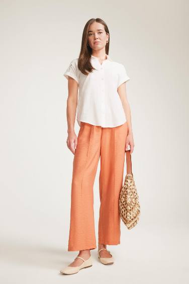 Straight Fit Regular Hem Trousers