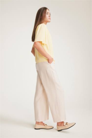 Straight Fit Wide Leg Trousers