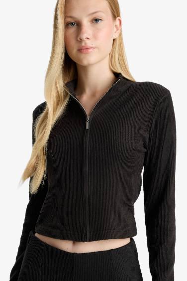 Pull Cardigan à col roulé
