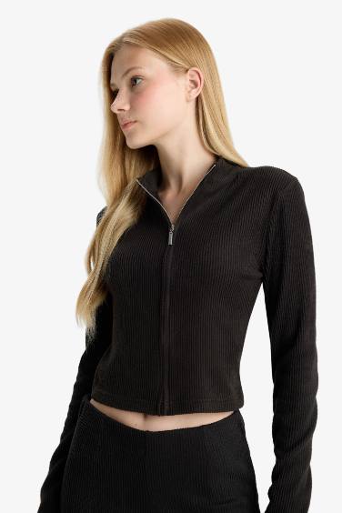 Pull Cardigan à col roulé