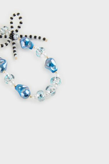 Woman Blue Stone Charm Keychain