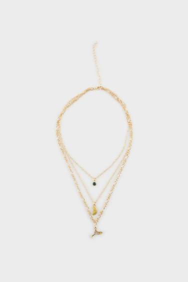 قلادة ذهبي نسائي - 3 قطع