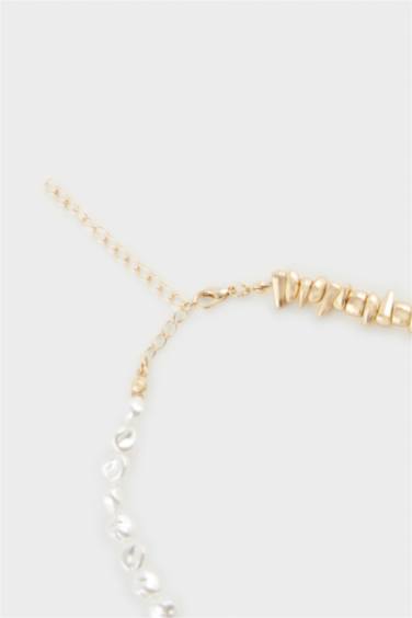 Woman Cherry Charm Pearl Gold Necklace