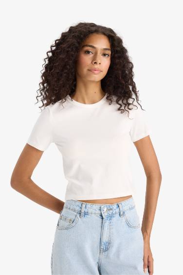 Slim Fit Crew Neck Cotton Short Sleeve T-Shirt