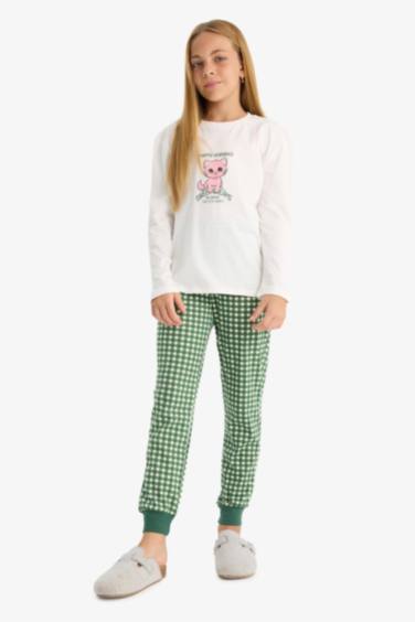 Girl Printed Top Bottoms 2 Piece Pajama Set