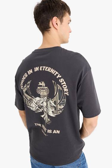 Cotton Boxy Fit Crew Neck Short Sleeve T-Shirt