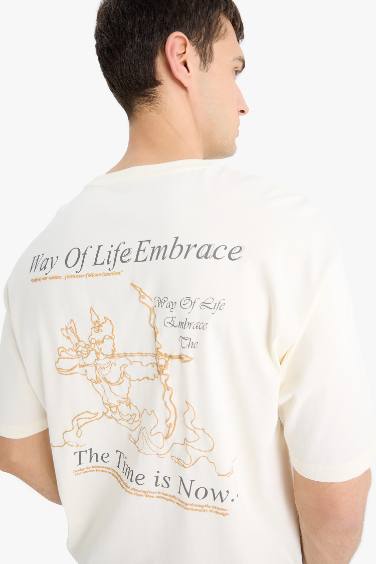 Cotton Boxy Fit Crew Neck Short Sleeve T-Shirt