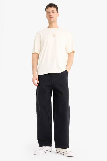 Cotton Boxy Fit Crew Neck Short Sleeve T-Shirt