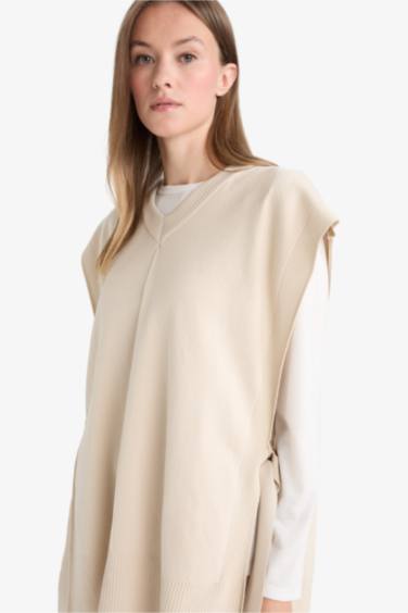 V-Neck Side Tie Knit Vest