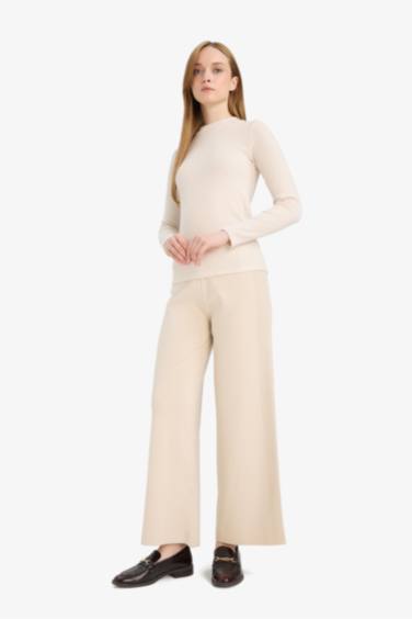 Wide Leg Knitwear Trousers